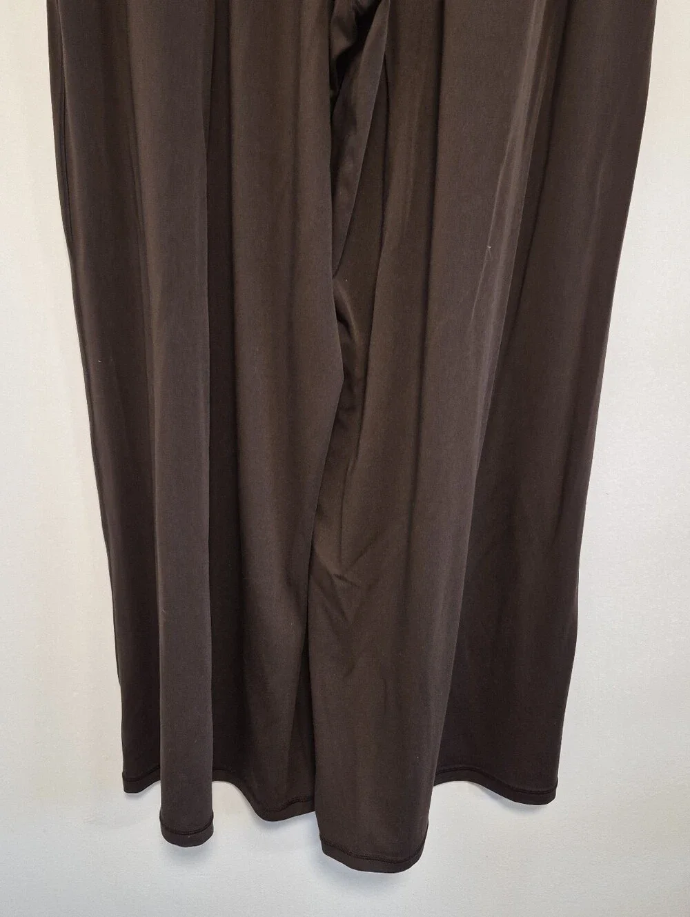 Aerie Real Me Foldover Super Wide Leg Pant Chocolate Brown Stretchy Women's Sz S - Picture 10 of 11